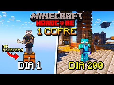 Sobreviví 200 DÍAS en UN SOLO COFRE en Minecraft Hardcore