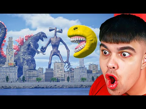 SIREN HEAD vs GODZILLA vs PACMAN en la VIDA REAL