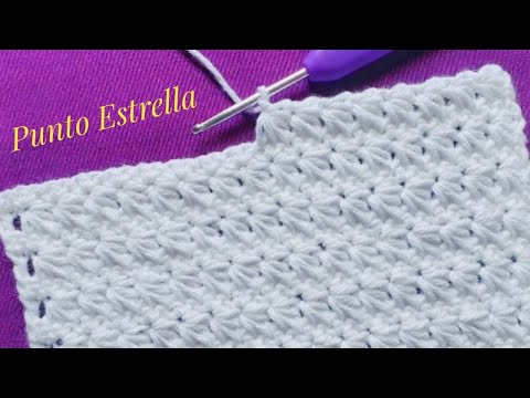 Patrón de Crochet Súper Fácil y Rapido de tejer para Principiantes/Punto Estrella a Ganchillo/Crochê