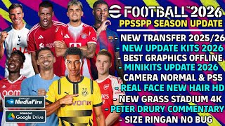 Download eFootball PES 2026 PPSSPP New Update Kits Transfer 2025/26 Best Graphics HD Android Offline