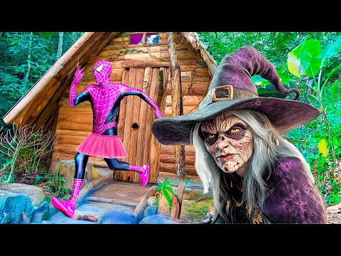 Homem Aranha Rosa invadiu a casa da bruxa malvada ( Histórias de Super HERÓIS )