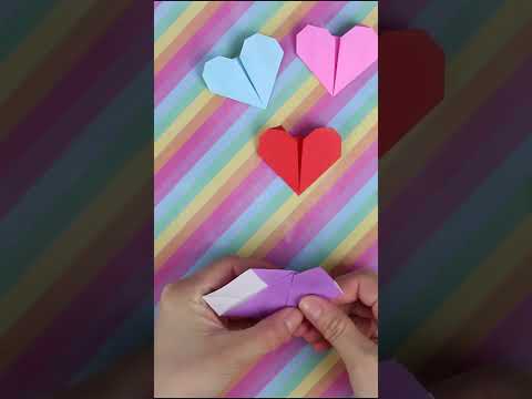 💗 Origami Heart 💗 #origamipaper #papercrafteasy #papercraft