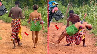 She got Frightened and Reacted like this! Trashman Prank! Scaring People!