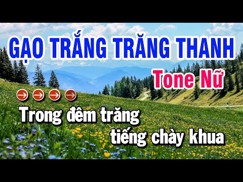 GẠO TRẮNG TRĂNG THANH Karaoke Tone Nữ Nhạc Sống | Huỳnh Lê