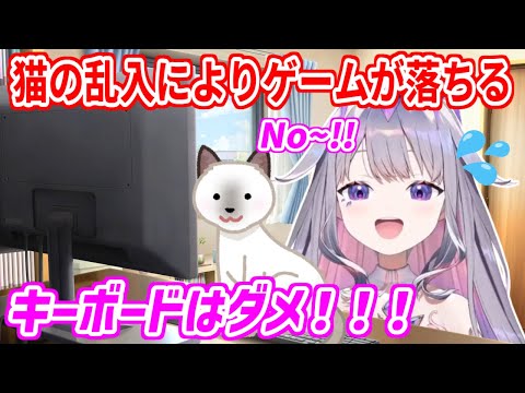 配信中に飼い猫が襲撃してきて、ゲームを終了させてしまったビブー【ホロライブ切り抜き/古石ビジュー/Koseki Bijou】