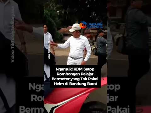 KDM Stop Rombongan Pelajar Bermotor yg Tak pakai Helm #dedimulyadi #kdm #shorts