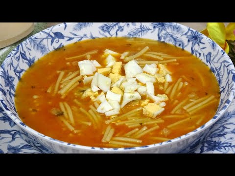 SOPA DE FIDEOS GRUESOS🌟(Receta Antigua, Económica y Humilde)🌟