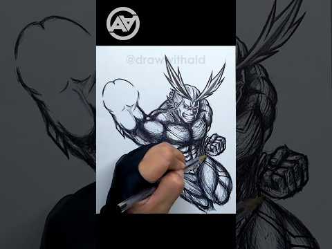 How to draw All Might ✍️🔥 #drawing #myheroacademia #art #shorts #allmight #sketch #fanart #anime