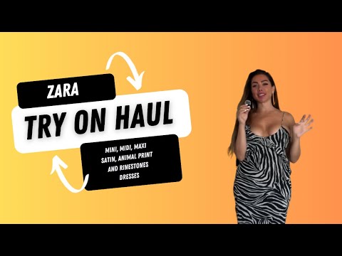 Zara Try On Haul New In August 2024🤩Mini, midi, Maxi Satin Rhinestone Animal print dresses🤩Links👇🏻