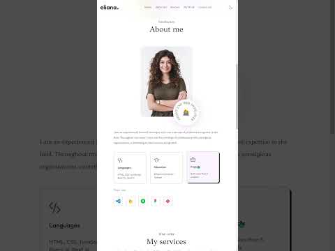 Eliana Portfolio Website HTML CSS #shorts  #coding