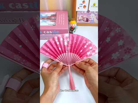 How to make hand fan with paper se fan Kaise banaen paper fan making ideas diy fan making #paperfan
