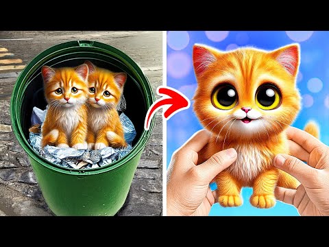 Rescaté a un gatito diminuto de la basura 🗑️🐈 El gato prueba gadgets virales