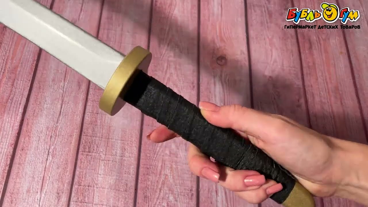 Меч катана серебряная деревянная - видео