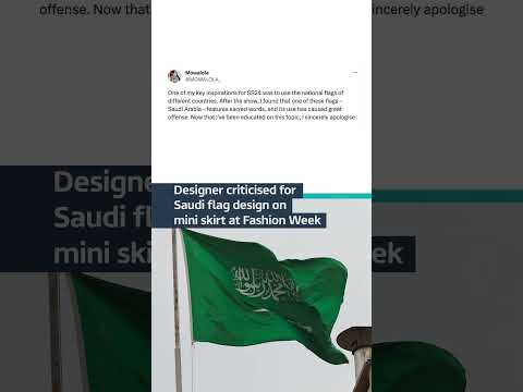 Designer criticised for Saudi flag design on mini skirt at Fashion Week #lfw #fashion #saudiarabia