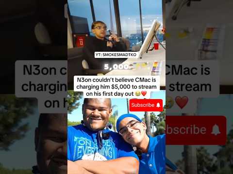 N3ON COULDN’T BELIEVE CMAC IS CHARGING HIM $5,000 TO STREAM ON HIS FIRST DAY OUT 😭❤️‍🩹 #n3onclips
