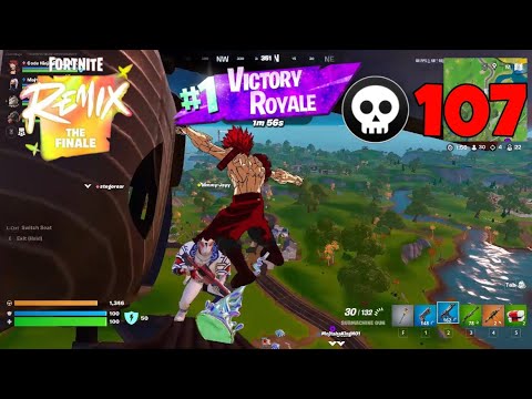 87 Elimination Randoms Vs Squads "Zero Build" Gameplay Wins (Fortnite Remix chapter 2 PC)