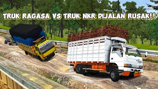 TES TRUK RAGASA MUATAN GAYOR VS TRUK NKR MUATAN TEBU DIJALANAN RUSAK PARAH‼️👆😮