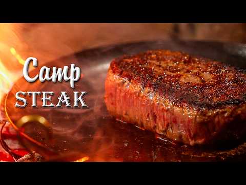 牡蛎とステーキ焼いて酒を飲む焚き火キャンプ