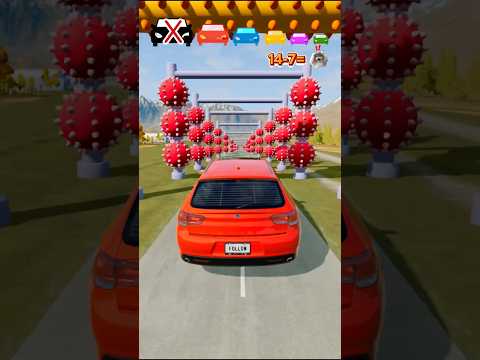 Beamng: barrier VS big & small cars #beamngdrive #shorts