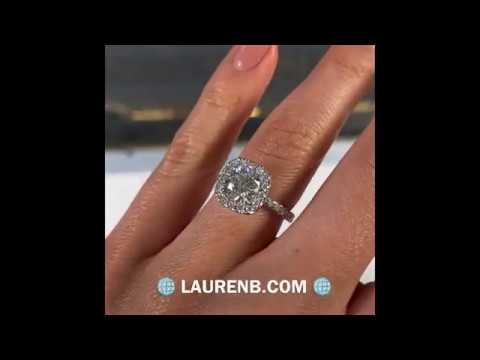 1.5 ct Round Diamond in Cushion Halo Ring