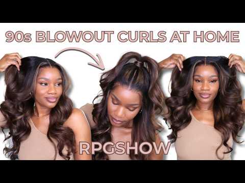 90s BLOWOUT CURLS Without A BLOWDRYER! | Detailed RPGSHOW Wig Install | Beginner Friendly