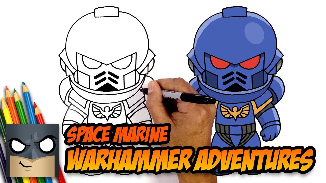 How to Draw Space Marine - Warhammer Adventures