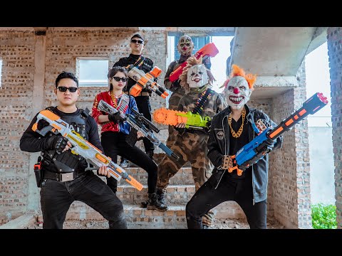 LTT Nerf Mod : S.W.A.T's intense Nerf Guns Survival Chase Fighting With The Tiger Mask Army!