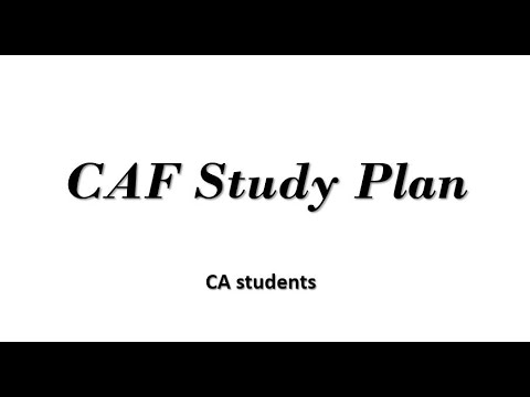 CAF Study Plan || CAF 01 TO CAF 09
