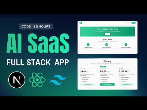 Build A Full Stack AI SaaS Web App With Authentication In NextJS 15, Stripe, TypeScript, TailwindCSS