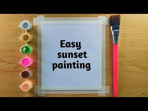 Easy watercolour sunset painting for beginners step by step tutorial