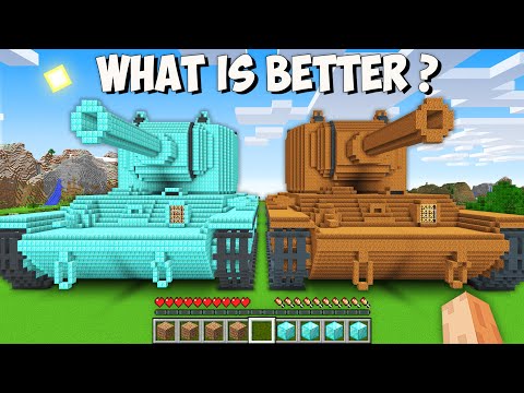 Which GIANT TANK is BETTER in Minecraft? I found DIAMOND vs DIRT TANK SECRET BASE!