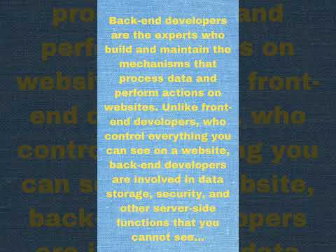 Who are Backend Web Devlopers? #backenddeveloper #trending #shortvideo #youtubeshorts #viral #shorts