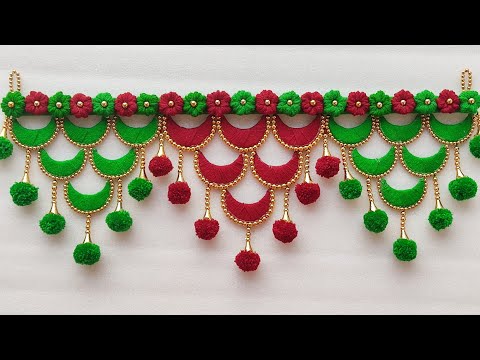 3-EASY WOOLEN DOOR HANGING TORAN / DIY WOOLEN TORAN MAKING / DOOR HANGING CRAFT IDEAS/NAVRATRI TORAN