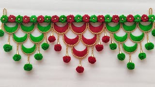 3-EASY WOOLEN DOOR HANGING TORAN / DIY WOOLEN TORAN MAKING / DOOR HANGING CRAFT IDEAS/NAVRATRI TORAN