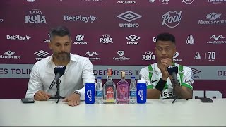 El DT Javier Gandolfi y César Haydar, TRAS EL EMPATE  CON Tolima EN Ibagué #LigaBetPlay 2025-II