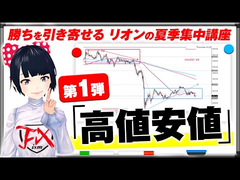 [FX]開幕！この夏確実に勝ちを引き寄せるリオンの集中講座スタート！第1弾「高値安値攻略法」7/29XAUUSDトレード