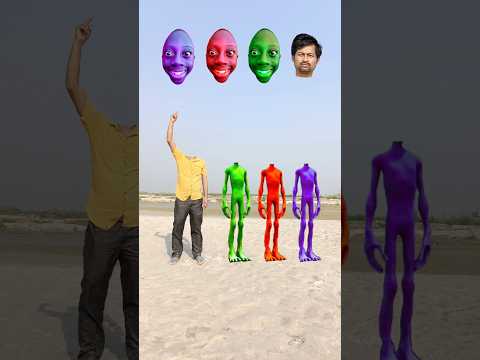 Defferent Domi to cosita green + red & purple alien - Correct head matching game Magic video #viral