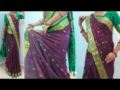 Banarasi silk saree draping tips for beginners | how to wear banarasi saree look slim and tall