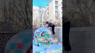 Backyard Rainbow Ice Igloo!