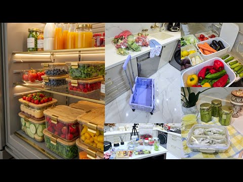 آخر استعداداتي قبل رمضان 🌙 تنظيم ذكي للثلاجة والمجمد في يوم واحد🏃‍♀️