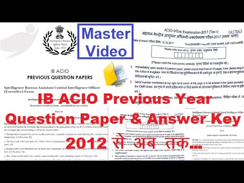 IB ACIO Previou Year Question Paper 2012 to 2020 -...