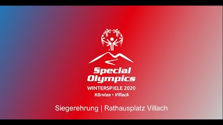 Siegerehrung |  Rathausplatz Villach | Tag 4 | Special Olympics Winterspiele 2020 Österreich