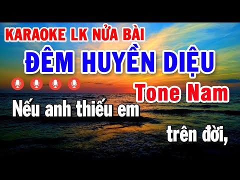 Karaoke Nhạc Sống Nửa Bài Tone Nam | Liên khúc Nhạc Sống Thôn Quê Đêm Huyền Diệu