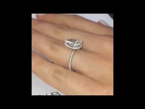 4 ct Pear Shape Diamond Hidden Halo