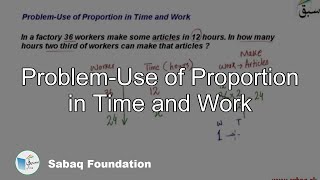 Problem-Use of Proportion in Time and Work