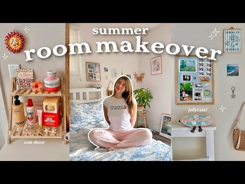 DECORATING MY ROOM FOR SUMMER!! ˚⋆𓇼˚⊹ 𖦹 ⁺｡° (redoing & cleaning my entire room, DIYs, organizing)