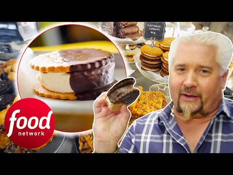 "THAT IS GANGSTER!" Guy Tries A Unique Bacon & Bourbon Moon Pie | Diners, Drive-Ins & Dives