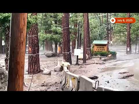 YouTube video thumbnail: Flash Floods Rush Through Forested Cabins in New Mexico