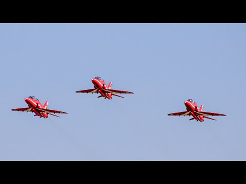 The RAF Red Arrows leaving Blackpool Airport for the Isle of Man  - 28/08/2021