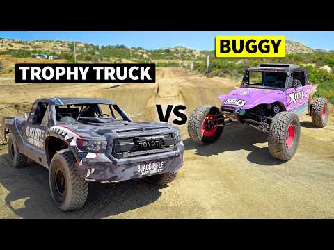 Off-Road Showdown: Trophy Truck vs. Megalodon Bug in Epic 1,000 ft Race